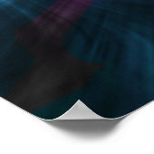Blauer kosmischer Twirl Poster (Ecke)