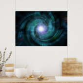 Blauer kosmischer Twirl Poster (Küche)
