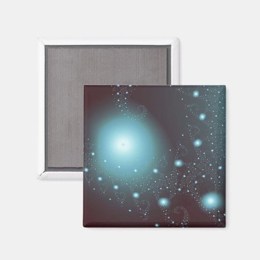 Blauer Kosmos Magnet (Vorderseite/Rückseite)