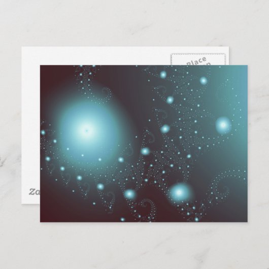 Blauer Kosmos Postkarte (Vorne/Hinten)