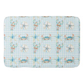 Blauer Krabben, Hummer, Starfish, Sand Dollar Badematte (Vorderseite)