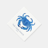Blauer Krabben-Meeresfrüchterestaurant Serviette (Ecke)