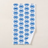 Blauer Krabben-Ozean-Muster Badhandtuch Set (Handtuch)