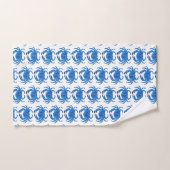 Blauer Krabben-Ozean-Muster Badhandtuch Set (Handtuch)