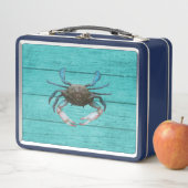 Blauer Krabben Türkis Metal Lunchbox (Beispiel)