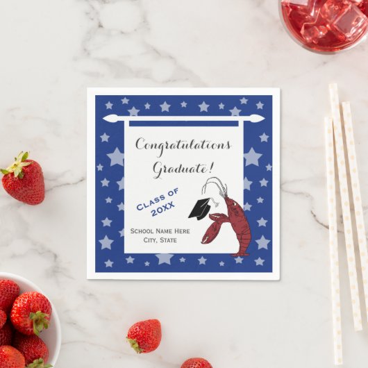 Blauer Krabbenfisch/Hummerstars Abschluss Serviette (Beispiel)