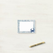 Blauer Krabbenglas Post-it Klebezettel (Auf Schreibtisch)