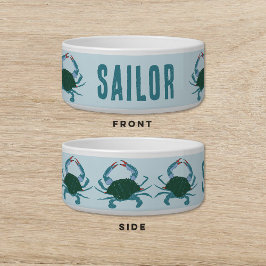 Blauer Krabbenhund Katze Napf