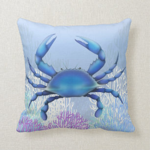 Blauer Krabbenkissen Kissen