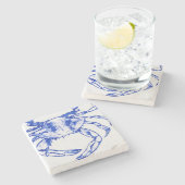 Blauer Krabbenstein Untersetzer I (Seitenansicht)