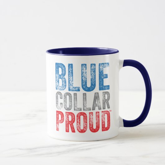Blauer Kragen stolzes 11oz. Keramik-Kaffee-Tasse Tasse (Rechts)