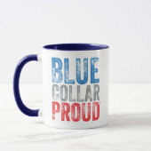 Blauer Kragen stolzes 11oz. Keramik-Kaffee-Tasse Tasse (Links)