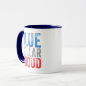 Blauer Kragen stolzes 11oz. Keramik-Kaffee-Tasse Tasse (Vorderseite Links)