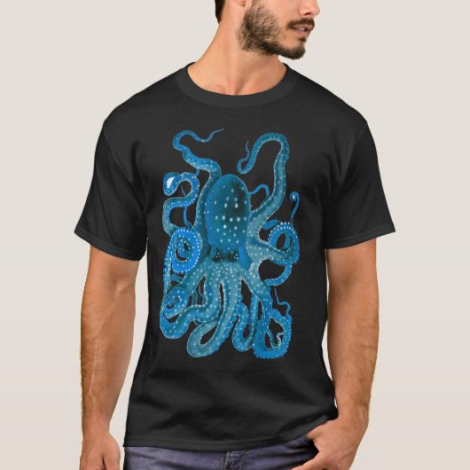 Blauer Krake T-Shirt (Vorderseite)