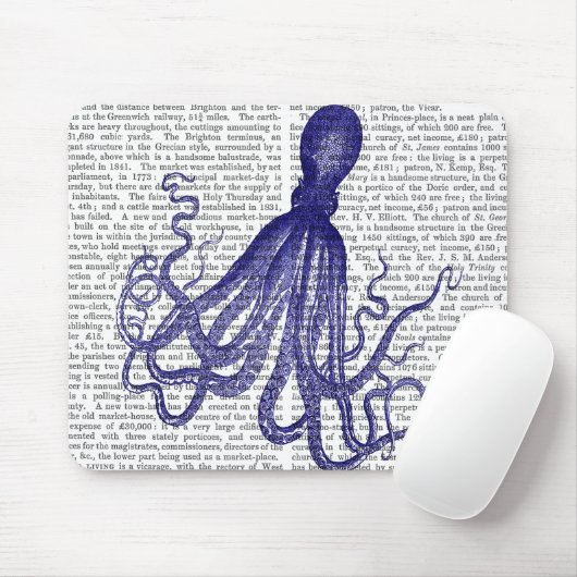 Blauer Kraken 5 Mousepad (Mit Mouse)