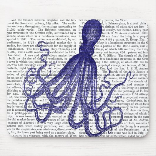 Blauer Kraken 5 Mousepad (Vorne)