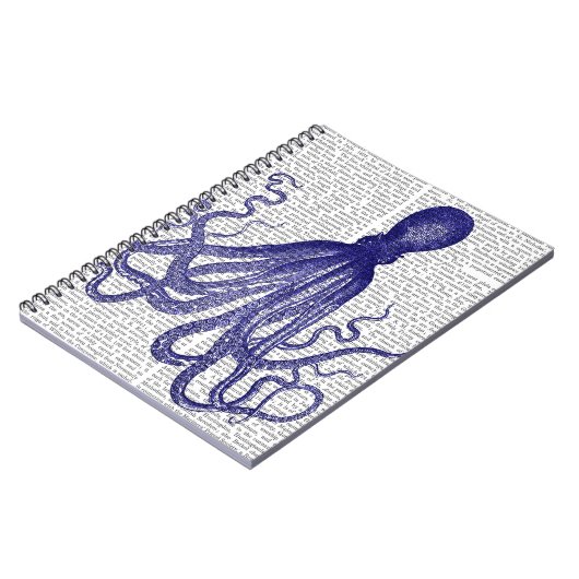 Blauer Kraken 5 Notizblock (Linke Seite)