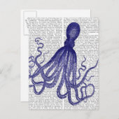 Blauer Kraken 5 Postkarte (Vorne/Hinten)