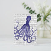 Blauer Kraken 5 Postkarte (Stehend Vorderseite)