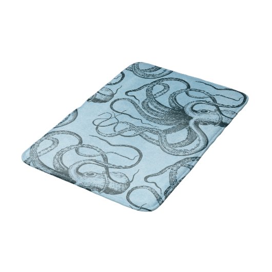 Blauer Kraken Badematte (Schrägansicht)