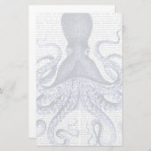 Blauer Kraken Briefpapier (Vorne/Hinten)