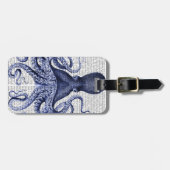 Blauer Kraken Gepäckanhänger (Vorderseite horizontal)