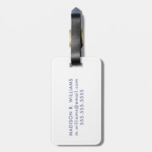 Blauer Kraken Gepäckanhänger (Rückseite vertikal)