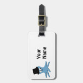 Blauer Kraken Gepäckanhänger (Vorderseite vertikal)