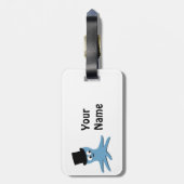 Blauer Kraken Gepäckanhänger (Rückseite vertikal)