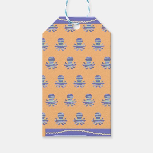 Blauer Kraken Geschenkanhänger (Vorderseite)