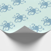 Blauer Kraken Geschenkpapier (Ecke)
