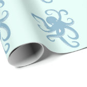 Blauer Kraken Geschenkpapier (Rolleneckpunkt)