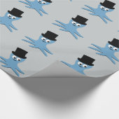 Blauer Kraken Geschenkpapier (Ecke)