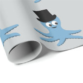Blauer Kraken Geschenkpapier (Rolleneckpunkt)