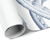 Blauer Kraken Geschenkpapier (Rolleneckpunkt)