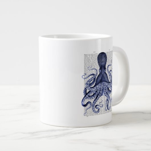 Blauer Kraken Jumbo-Tasse (Vorderseite Rechts)