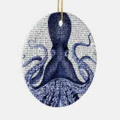 Blauer Kraken Keramik Ornament (Rechts)