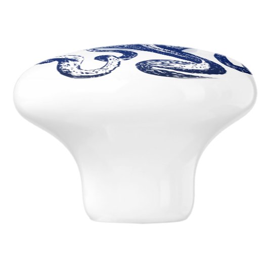 Blauer Kraken Keramikknauf (Seitenansicht)