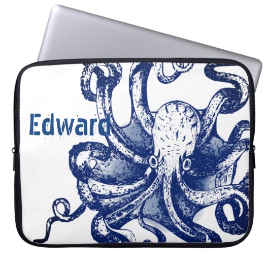 Blauer Kraken Laptopschutzhülle (Vorderseite)