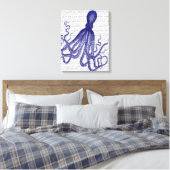 Blauer Kraken Leinwanddruck (Insitu (Schlafzimmer))