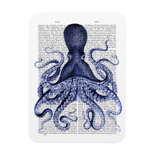 Blauer Kraken Magnet (Vertikal)