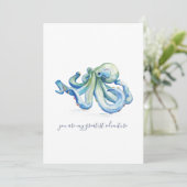 Blauer Kraken Menükarte (Stehend Vorderseite)