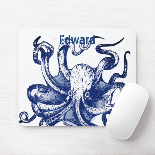Blauer Kraken Mousepad (Mit Mouse)