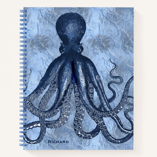 Blauer Kraken Notizblock (Vorderseite)