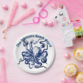 Blauer Kraken Pappteller (Party)