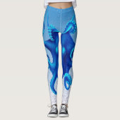 Blauer Kraken-Pop Leggings (Vorderseite)