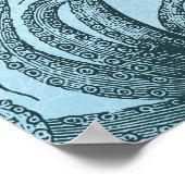 Blauer Kraken Poster (Ecke)