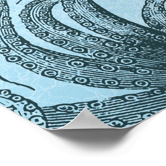 Blauer Kraken Poster (Ecke)