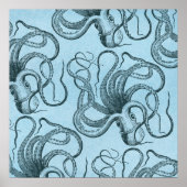Blauer Kraken Poster (Vorne)