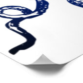 Blauer Kraken Poster (Ecke)